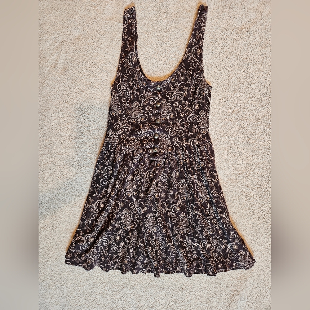 Free People Mini Purple Paisley Dress XS